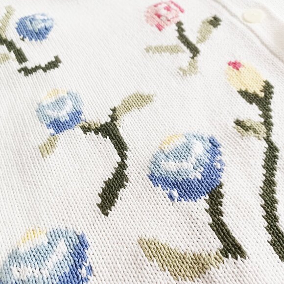 Tabi International Floral Knit V-neck Cardigan - Picture 5 of 15